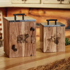 Park Designs Rustic Wood Canister - Small