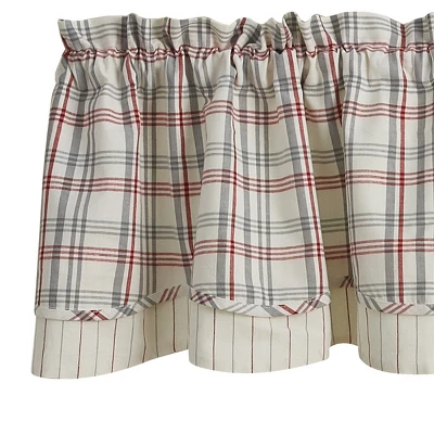 Park Designs Farm Yard Lined Layered Valance - 72''L - White 2 Park Designs Farm Yard Lined Layered Valance - 72''L - White - Image 2