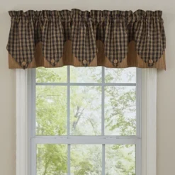 Park Designs Sturbridge Black Point Valance - 72''L - Black