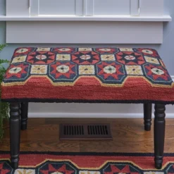 Park Designs Folk Star Hooked Bench