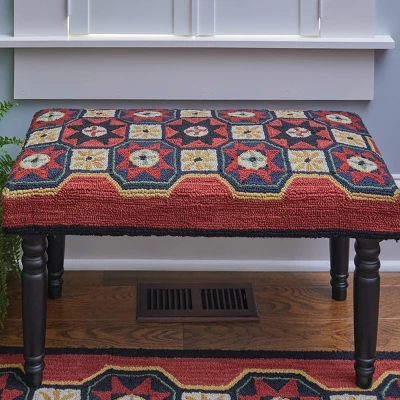 Park Designs Folk Star Hooked Bench 1 Park Designs Folk Star Hooked Bench