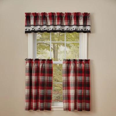Park Designs Champlain Lined Border Valance - 72"L - Red 1 Park Designs Champlain Lined Border Valance - 72"L - Red