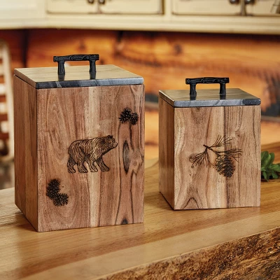 Park Designs Rustic Wood Canister - Large 1 Park Designs Rustic Wood Canister - Large