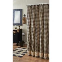 Berry Gingham Shower Curtain 72x7