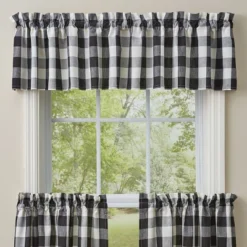 Park Designs Buffalo Check Valance - 72''L - Black & Cream