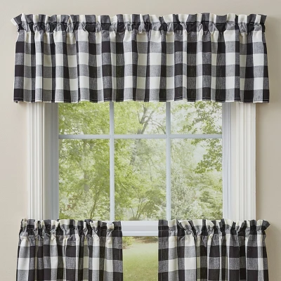 Park Designs Buffalo Check Valance - 72''L - Black & Cream 1 Park Designs Buffalo Check Valance - 72''L - Black & Cream