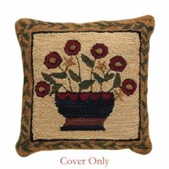Park Designs Flower Basket Hand Hooked Pillow Cover