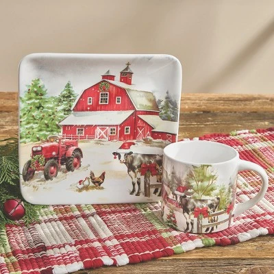 Park Designs Christmas At The Farm Dessert Plate Set Of 4 4 Park Designs Christmas At The Farm Dessert Plate Set Of 4 - Image 4