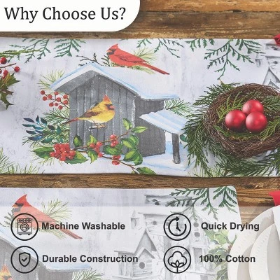 Park Designs Holiday Cardinal Love Table Runner 13"X 36" 4 Park Designs Holiday Cardinal Love Table Runner 13"X 36" - Image 4