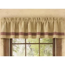 Park Designs Burlap & Check Valance - Wine