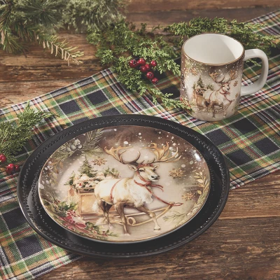 Park Designs Snow Globe Reindeer Gold Mug Set Of 4 4 Park Designs Snow Globe Reindeer Gold Mug Set Of 4 - Image 4