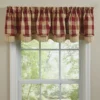 Park Designs Buffalo Check Lined Layered Garnet Valance 72"