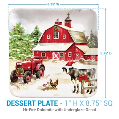 Park Designs Christmas At The Farm Dessert Plate Set Of 4 3 Park Designs Christmas At The Farm Dessert Plate Set Of 4 - Image 3