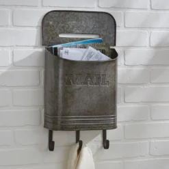 Park Designs Galvanized Mailbox With Hooks
