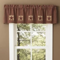 Park Designs Sturbridge Patch Lined Valance - Wine