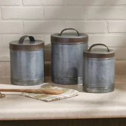 Park Designs Galvanized Canisters Set