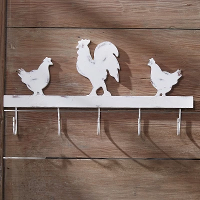 Park Designs Rooster Wood 5 Arm Distressed Cream Hook 1 Park Designs Rooster Wood 5 Arm Distressed Cream Hook