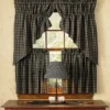 Park Designs Sturbridge Lined Gathered Swag - 36"L - Black