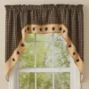 Park Designs Sturbridge Star Lined Swag - 36"L - Black