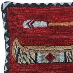 Park Designs Wilderness Canoe Hooked Pillow Cover 18"