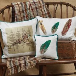 Park Designs Pheasant Run Embroidered Pillow - 10'' - Off-White
