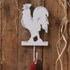 Park Designs Rooster Wood Single Hook Distressed Cream - Set Of 2