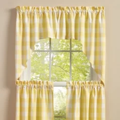 Park Designs Buffalo Check Yellow Swags 73" X 36"