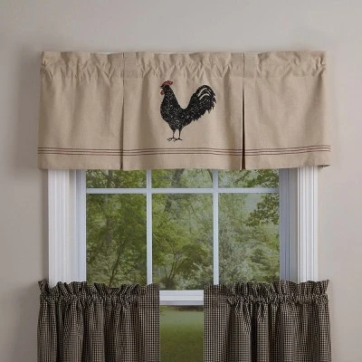 Park Designs Chicken Hen Pecked Lined Pleated Valance Rooster 1 Park Designs Chicken Hen Pecked Lined Pleated Valance Rooster