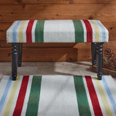 Park Designs Camp Stripe Hooked Bench 1 Park Designs Camp Stripe Hooked Bench