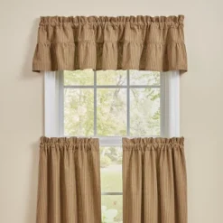 Park Designs Sturbridge Ticking Ruffle Black Valance 72"