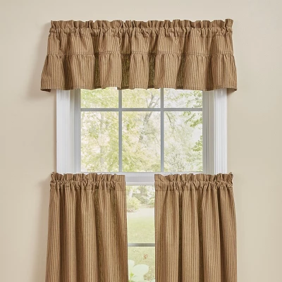 Park Designs Sturbridge Ticking Ruffle Black Valance 72" 1 Park Designs Sturbridge Ticking Ruffle Black Valance 72"