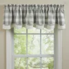 Park Designs Buffalo Check Lined Layered Dove Valance 72"