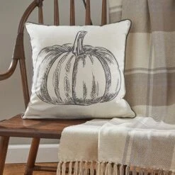 Park Designs Pumpkin Print Pillow Cover - 20'' - Off-White