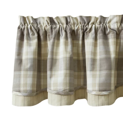 Park Designs Weathered Oak Lined Layered Valance -72'' - Off-White 2 Park Designs Weathered Oak Lined Layered Valance -72'' - Off-White - Image 2