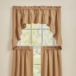 Park Designs Sturbridge Ticking Ruffle Wine Swag 72" X 36"