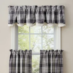 Park Designs Dylan Lined Layered Valance - 72''L - Slate