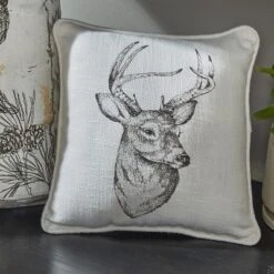 Park Designs Wild And Beautiful Deer Printed Pillow - 10"L - Off-White