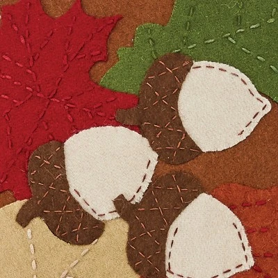 Park Designs Leaves Felt Pillow Cover - 16'' - Beige 2 Park Designs Leaves Felt Pillow Cover - 16'' - Beige - Image 2