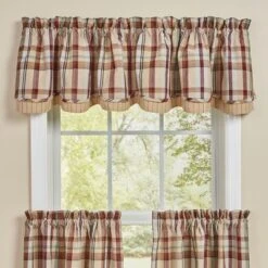 Park Designs Gamekeeper Plaid Lined Layered Valance 72"