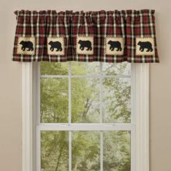 Park Designs Concord Bear Lined Valance - 60" - Red