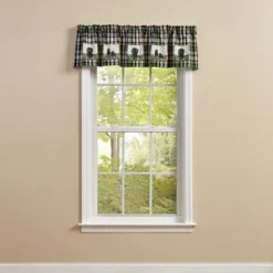 Park Designs Happy Trails Lined Bear Patch Valance 60” X 14”