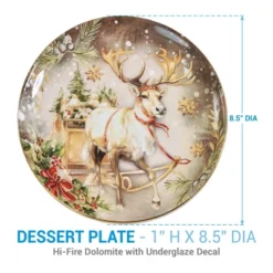 Park Designs Snow Globe Reindeer Dessert Plate Set Of 4 -Park Designs Sales GUEST 921bf362 7465 42d0 8e89 620e84ef663a