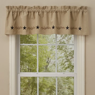Park Designs Star Vine Embroidered Valance 60" X 14" 1 Park Designs Star Vine Embroidered Valance 60" X 14"