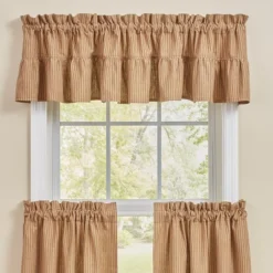 Park Designs Sturbridge Ticking Ruffle Wine Valance 72"