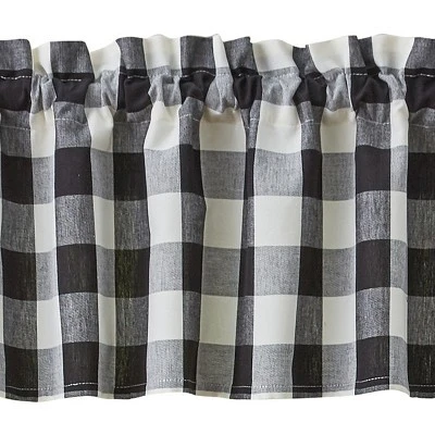 Park Designs Buffalo Check Valance - 72''L - Black & Cream 2 Park Designs Buffalo Check Valance - 72''L - Black & Cream - Image 2