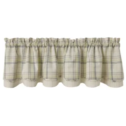 Dew Drop Plaid Lined Layered Valance 72'' X 16''