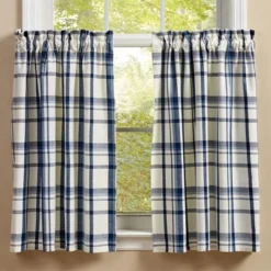 Park Designs Canton Plaid Tiers 72" X 36" Pair Of 2