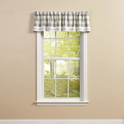 Park Designs Buffalo Check Home Lined Dove Valance 60" X 14" 1 Park Designs Buffalo Check Home Lined Dove Valance 60" X 14"