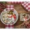 Park Designs Snowman And Chickadee Mug Set Of 4
