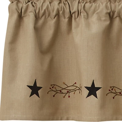 Park Designs Star Vine Embroidered Valance 60" X 14" 2 Park Designs Star Vine Embroidered Valance 60" X 14" - Image 2